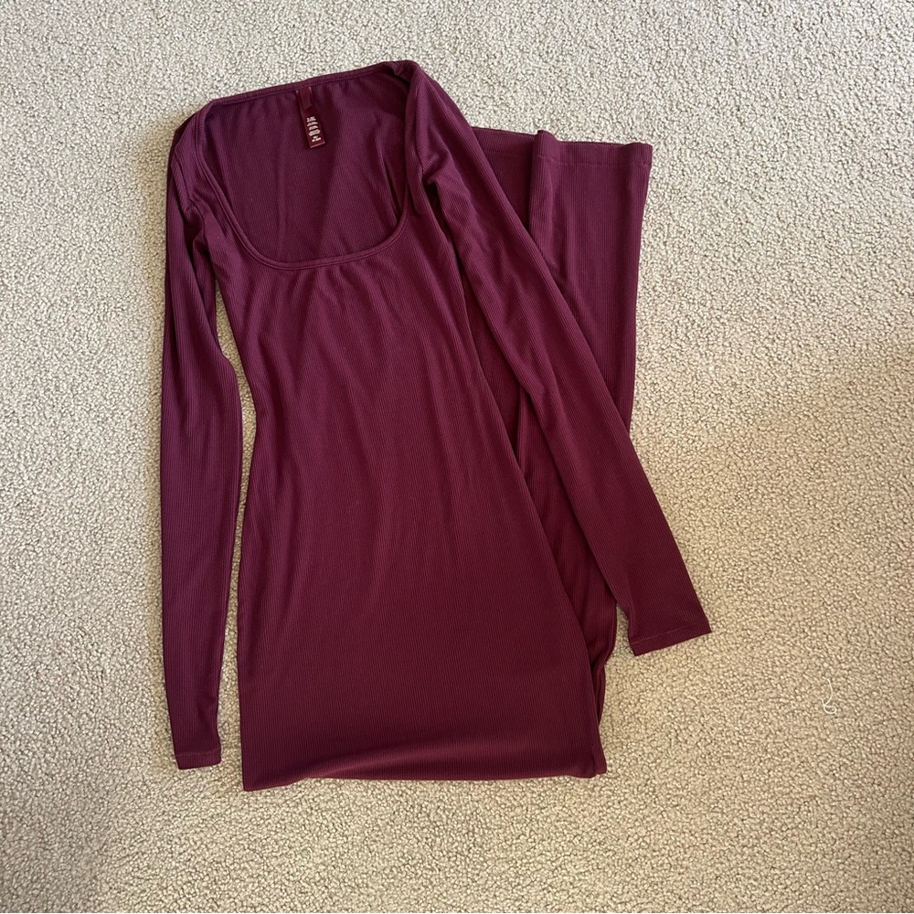 Skims Fits Everybody long sleeve maxi dress